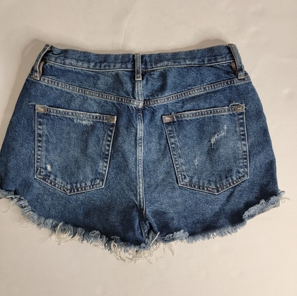 Free People Lasso Denim Shorts Sz 31 Cut-Off Distressed Button Fly